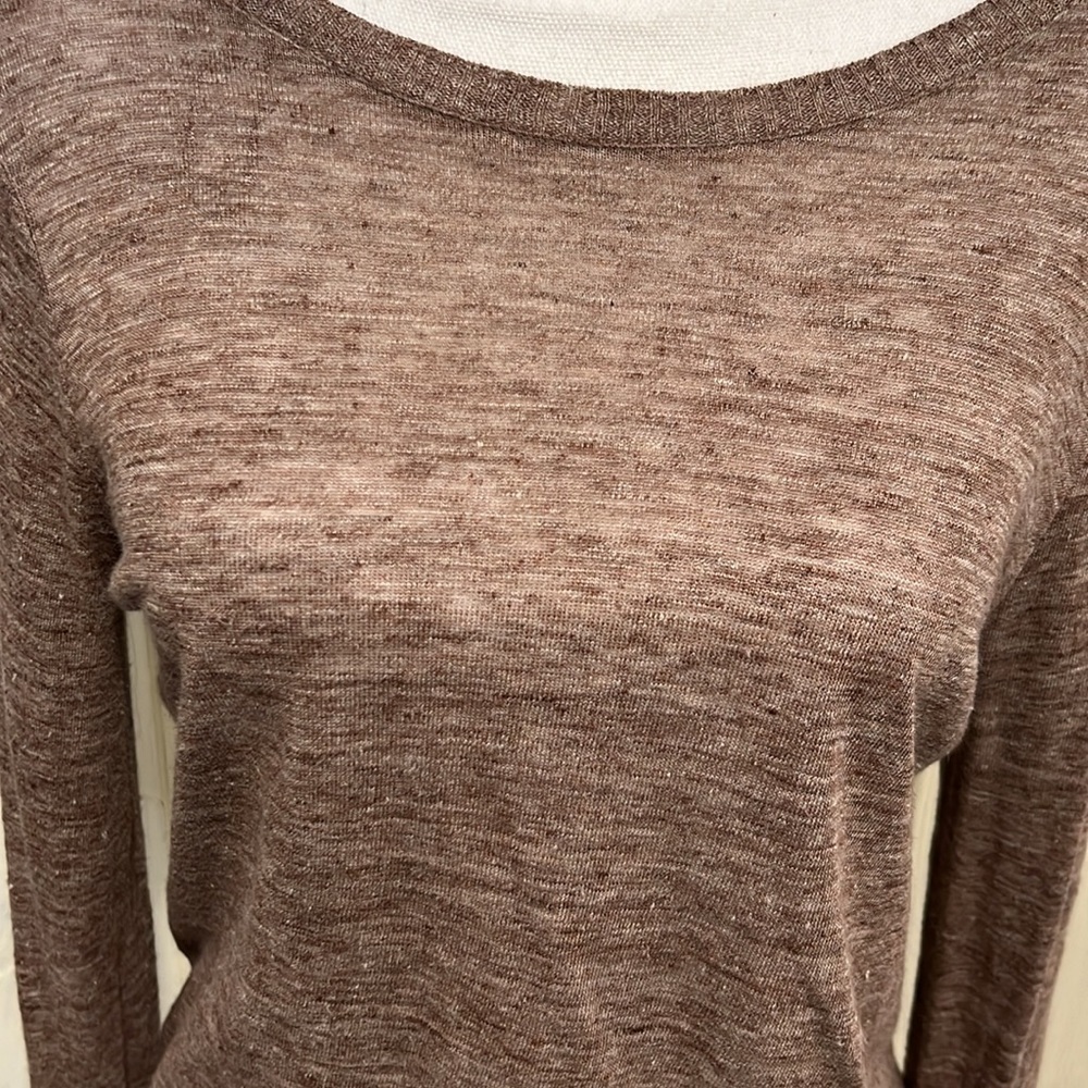 ZARA Sweater Knit Melange Frill Linen Bell Sleeves Size Small - Picture 2 of 9